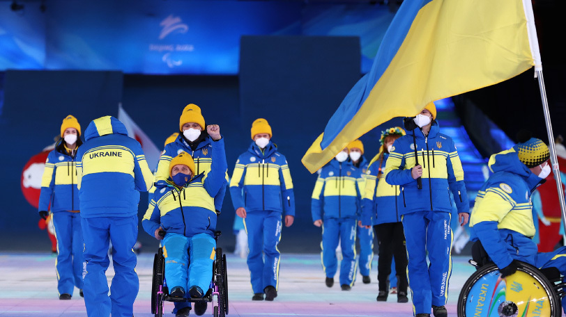 北京パラリンピック開会式でのウクライナ選手団,Ⓒゲッティイメージズ