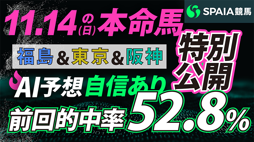 【動画】予想AI KAIBA総合 自信あり！中央競馬11月14日の本命馬